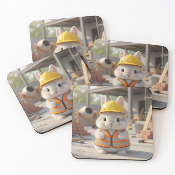 Item preview, Adorable Construction Worker Rabbit — Little Architect Art designed and sold by lovelistivkaa.