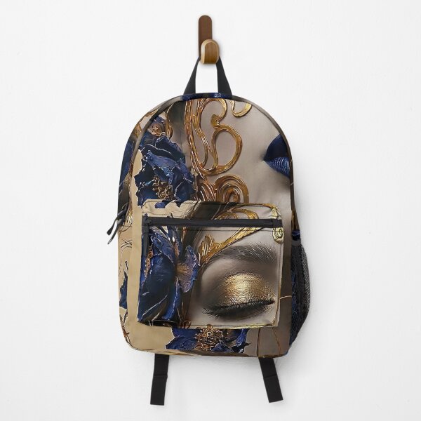 Item preview, Golden Filigree Mask & Blue Peonies Portrait designed and sold by abanoubnabil.