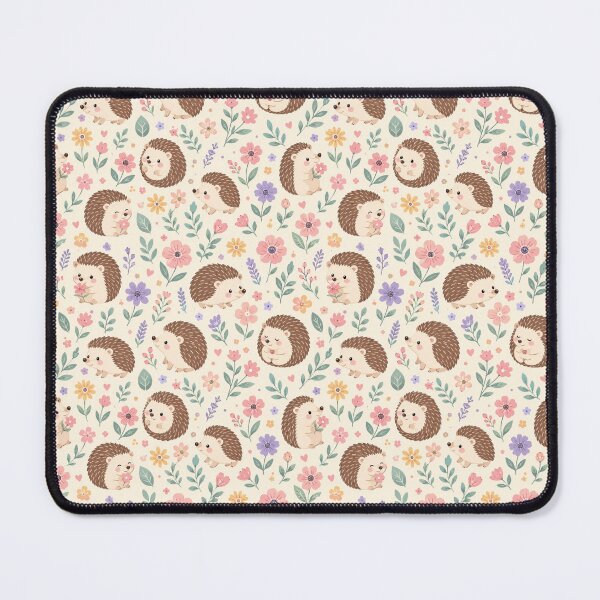 Item preview, Hedgehog and floral pattern designed and sold by Nolan6.