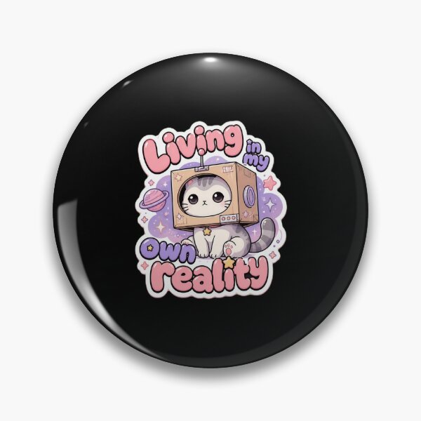 Item preview, Living In My Own Reality Cute Cat Astronaut Sticker designed and sold by Cat Meme Fund.