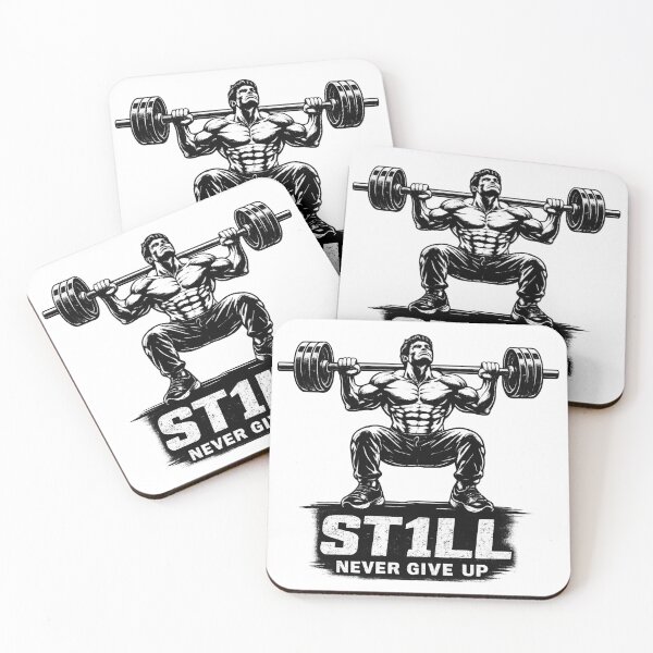 Item preview, ST1LL Never Give Up – Barbell Squat Motivation designed and sold by ST1LL ONE.