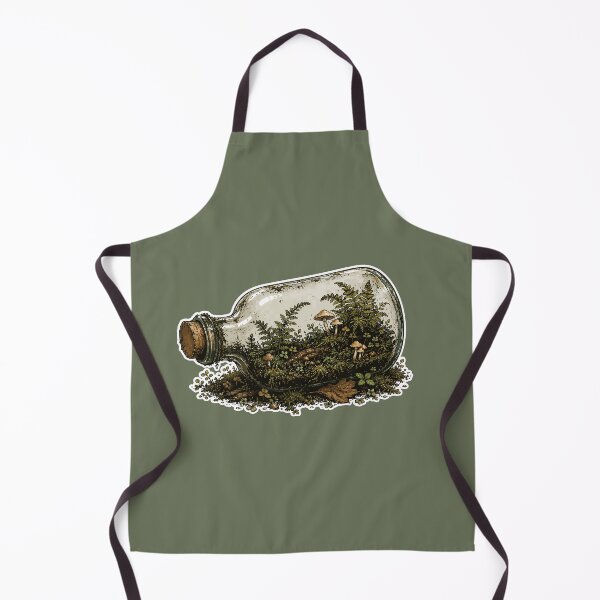 Item preview, Forest Terrarium Bottle with Moss Ferns and Mushrooms Botanical Illustration designed and sold by SimplePoDesign.