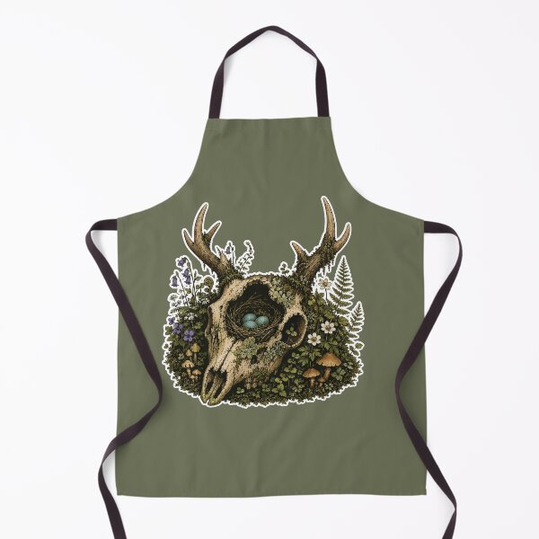 Item preview, Deer Skull Bird Nest with Blue Eggs Botanical Woodland Illustration designed and sold by SimplePoDesign.