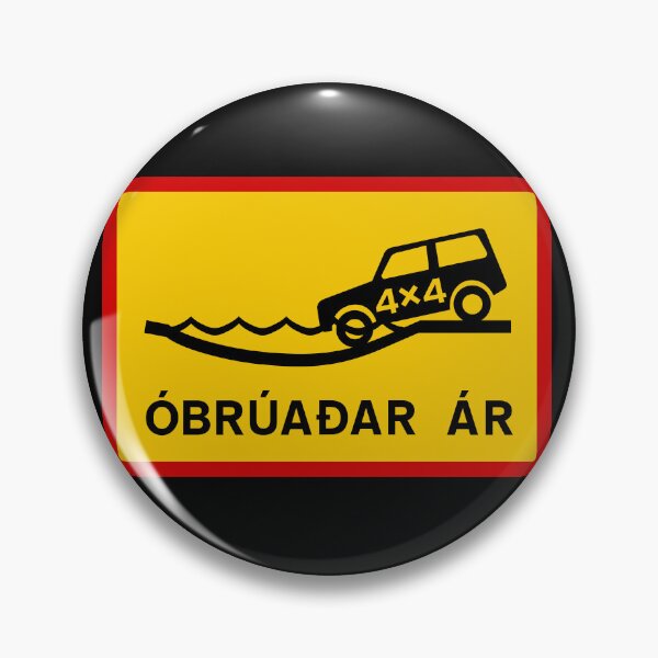 Item preview, Unbridged River Crossing (Óbrúaðar Ár) - Icelandic Road Sign designed and sold by Signs of Iceland.