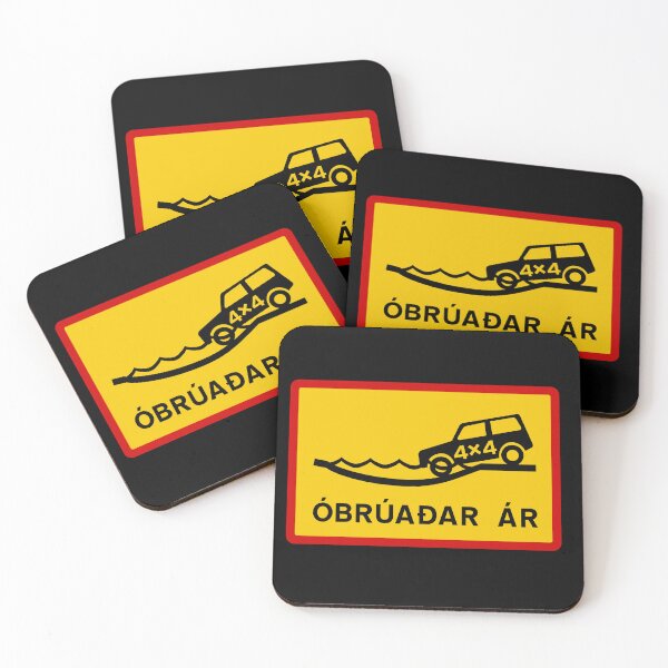 Item preview, Unbridged River Crossing (Óbrúaðar Ár) - Icelandic Road Sign designed and sold by Signs of Iceland.
