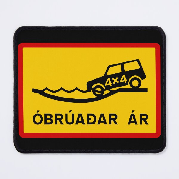 Item preview, Unbridged River Crossing (Óbrúaðar Ár) - Icelandic Road Sign designed and sold by Signs of Iceland.