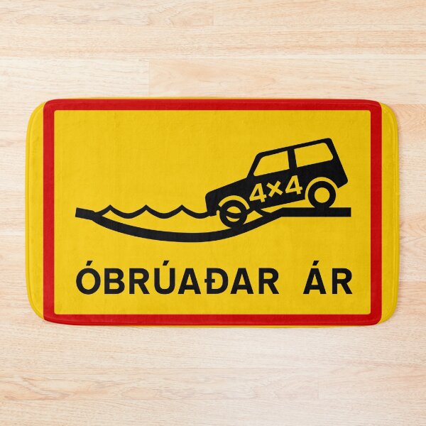 Item preview, Unbridged River Crossing (Óbrúaðar Ár) - Icelandic Road Sign designed and sold by Signs of Iceland.