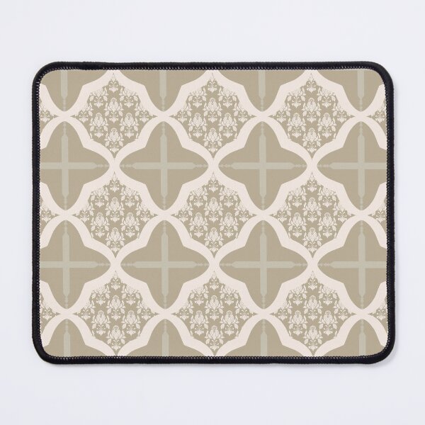 Item preview, Elegant Gothic Quatrefoil Damask Pattern - Vintage Taupe Aesthetic designed and sold by joniJhon_design.