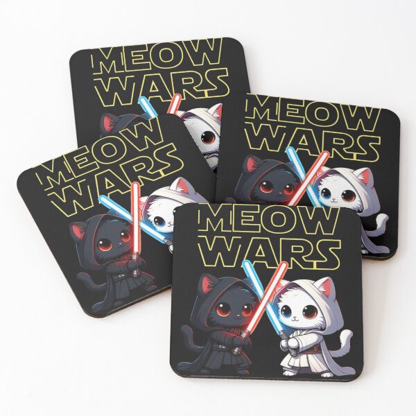 Item preview, Cute Meow Wars cats with lightsabers designed and sold by Raulovski.