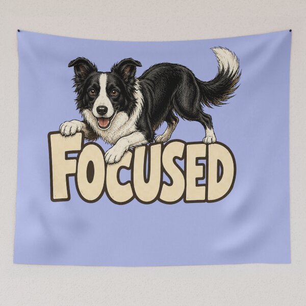 Item preview, Focused Funny Border Collie Dog Lover Hand Lettered Vintage Shirt designed and sold by AdicretorDesign.