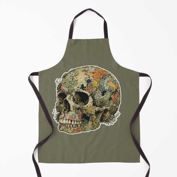 Item preview, Lichen Covered Human Skull Botanical Illustration designed and sold by SimplePoDesign.