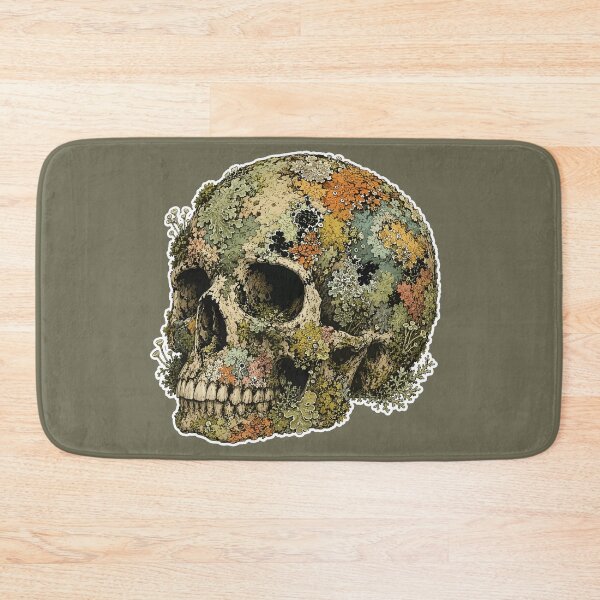 Item preview, Lichen Covered Human Skull Botanical Illustration designed and sold by SimplePoDesign.