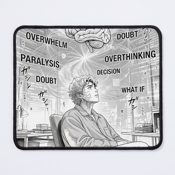 Item preview, Overthinker Manga Panel – Quiet Mind Chaos Aesthetic designed and sold by Swizzy2vore.