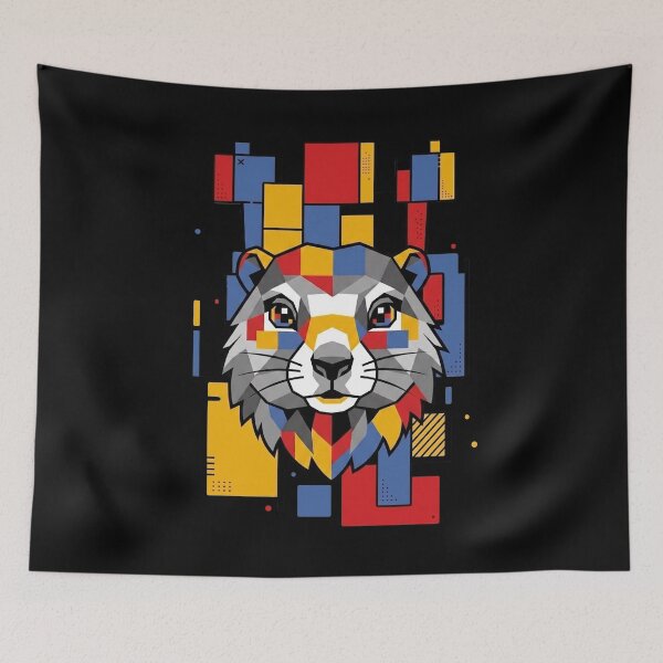 Item preview, Funny Groundhog Colorful Blocks Geometric Art Boys Girls Kids designed and sold by FurryHavenPH.