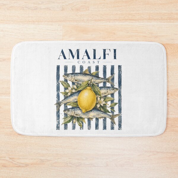 Item preview, Vintage Amalfi Coast Sardines & Lemon Watercolor Travel | Mediterranean Coastal Botanical Art designed and sold by SOUFIANE1991.