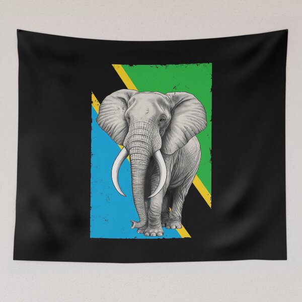 Item preview, Elephant Flag of Tanzania designed and sold by NicGrayGraphic.