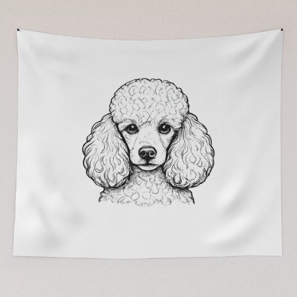 Item preview, Poodle Line Art | Elegant Black & White Dog Portrait | Premium Pet Illustration designed and sold by zenithviv.