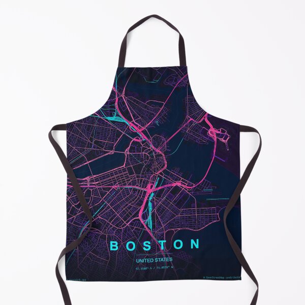 Item preview, Boston Neon Street Map Poster, Purple Blue Massachusetts Wall Art designed and sold by LASTIQUE-dd.
