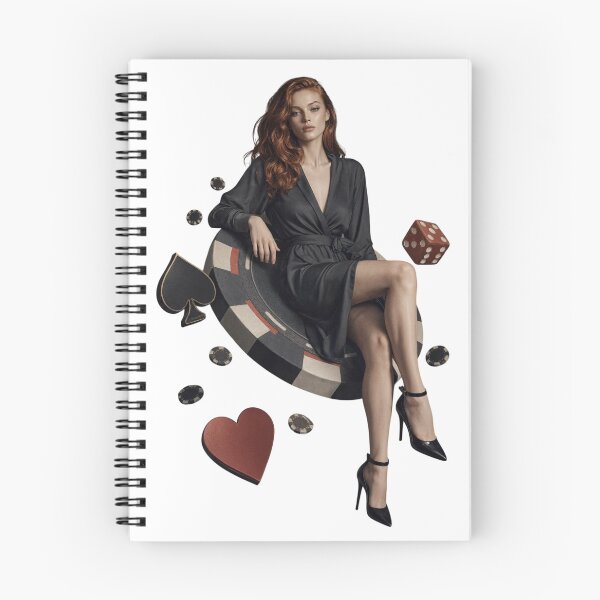 Item preview, Glamorous redhead woman sitting on casino chip surrounded as PNG asset designed and sold by Creative88Art.