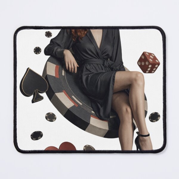 Item preview, Glamorous redhead woman sitting on casino chip surrounded as PNG asset designed and sold by Creative88Art.