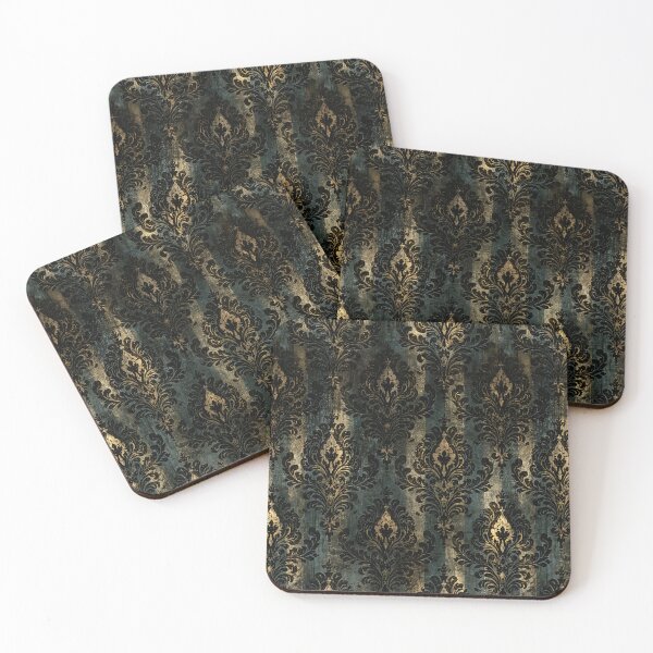Item preview, Weathered Teal Damask on Rusted Metal designed and sold by Piotrek0001.