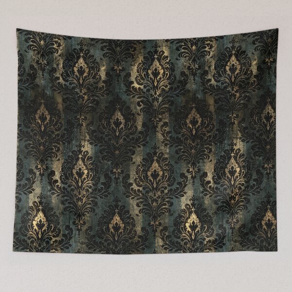 Item preview, Weathered Teal Damask on Rusted Metal designed and sold by Piotrek0001.