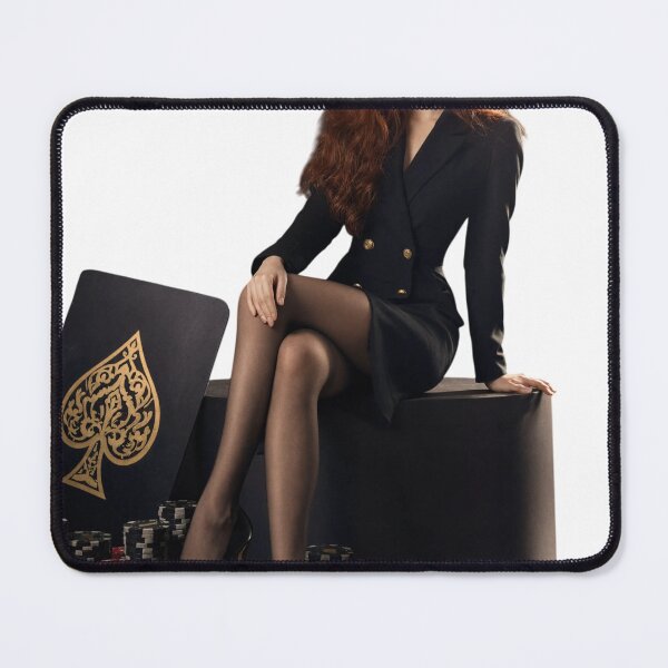 Item preview, Elegant woman in black suit sitting with large as transparent cutout designed and sold by Creative88Art.