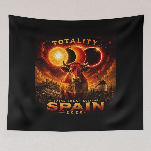 Item preview, Spain Total Solar Eclipse 2026 - Spanish Bull Eclipse Phases Art designed and sold by DreamPup.