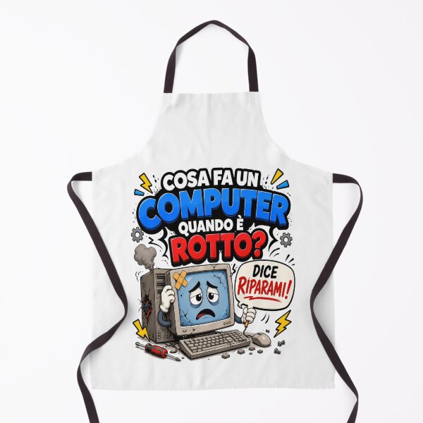 Item preview, Funny Broken Computer – Repair Me Cartoon Joke designed and sold by RipantinaFantasy .