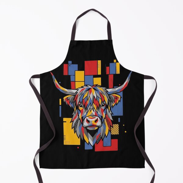 Item preview, Funny Highland Cow Colorful Blocks Geometric Art Boys Girls Kids designed and sold by FurryHavenPH.