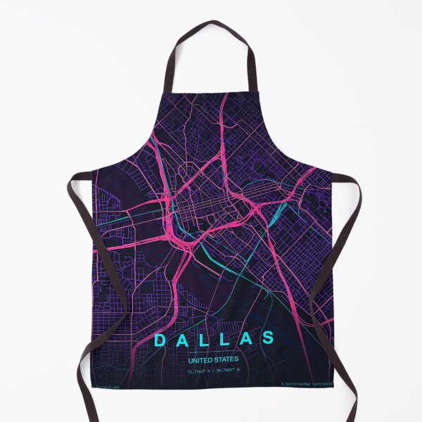 Item preview, Dallas Neon Street Map Poster, Purple Blue Texas Wall Art designed and sold by LASTIQUE-dd.