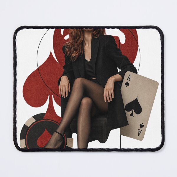 Item preview, Elegant woman in black suit sitting with spade as transparent PNG designed and sold by Creative88Art.