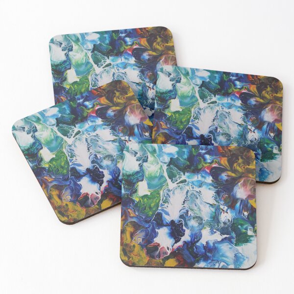 Item preview, Vibrant Ocean Wave Abstract Fluid Art Acrylic Pour designed and sold by MyArtYourProducts.
