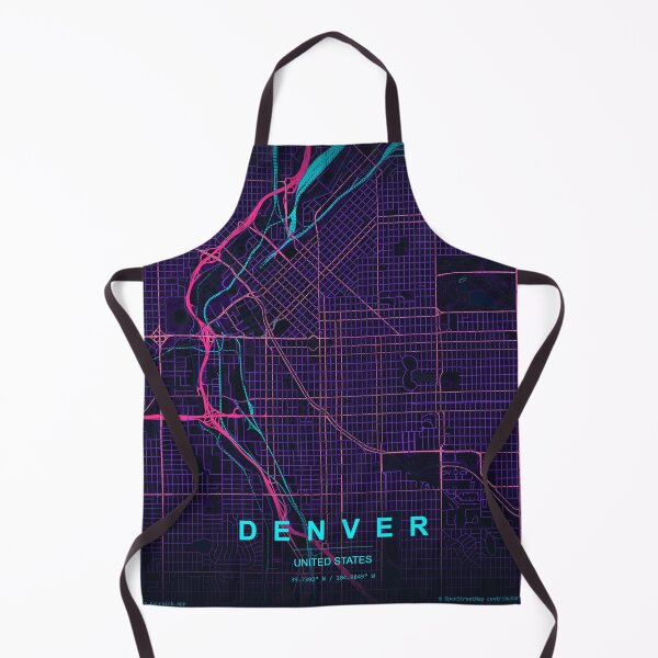 Item preview, Denver Neon Street Map Poster, Purple Blue Colorado Wall Art designed and sold by LASTIQUE-dd.