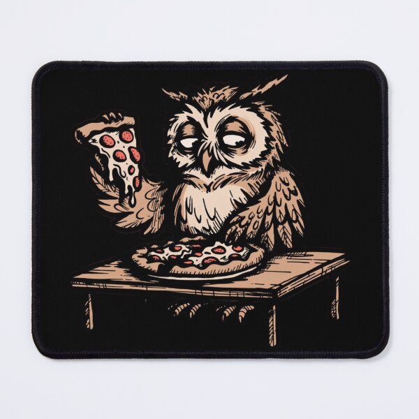 Item preview, Owl eating pizza designed and sold by 123ks.