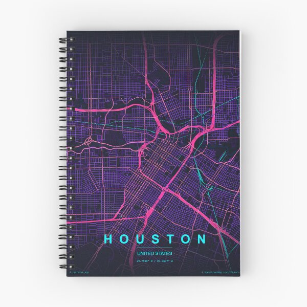 Item preview, Houston Neon Street Map Poster, Purple Blue Texas Wall Art designed and sold by LASTIQUE-dd.