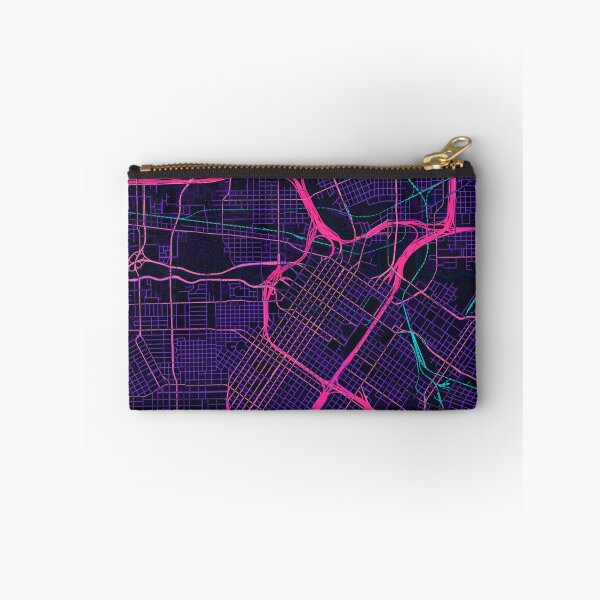 Item preview, Houston Neon Street Map Poster, Purple Blue Texas Wall Art designed and sold by LASTIQUE-dd.