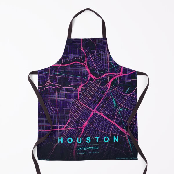 Item preview, Houston Neon Street Map Poster, Purple Blue Texas Wall Art designed and sold by LASTIQUE-dd.