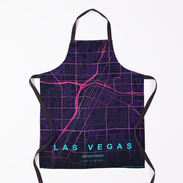 Item preview, Las Vegas Neon Street Map Poster, Purple Blue Nevada Wall Art designed and sold by LASTIQUE-dd.