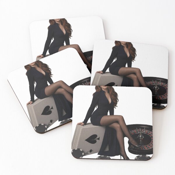 Item preview, Woman in black dress posing with casino roulette wheel as PNG asset designed and sold by Creative88Art.