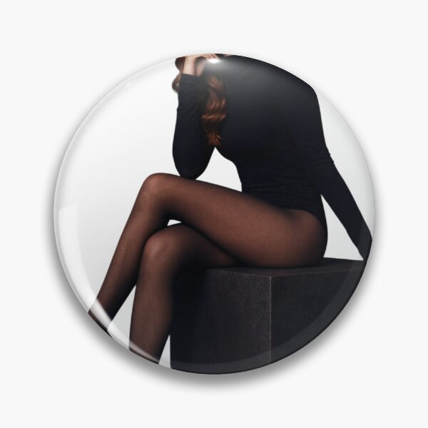 Item preview, Elegant woman in black bodysuit sitting on as transparent cutout designed and sold by Creative88Art.