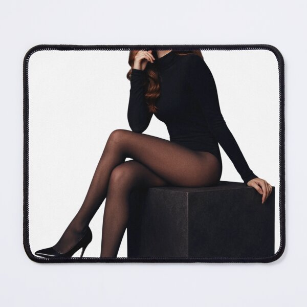 Item preview, Elegant woman in black bodysuit sitting on as transparent cutout designed and sold by Creative88Art.