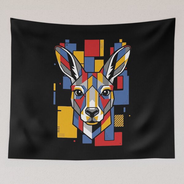 Item preview, Funny Kangaroo Colorful Blocks Geometric Art Boys Girls Kids designed and sold by FurryHavenPH.
