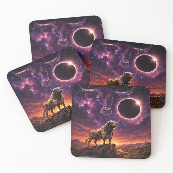 Item preview, Cosmic Total Solar Eclipse Spanish Bull Galaxy Landscape Art designed and sold by DreamPup.
