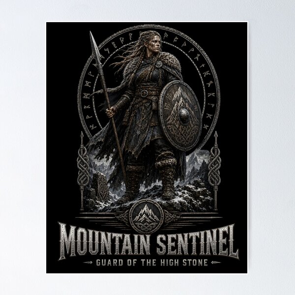 Item preview, Mountain Sentinel — Guardian of the Northern Pass | Norse Viking Warrior designed and sold by R3X .