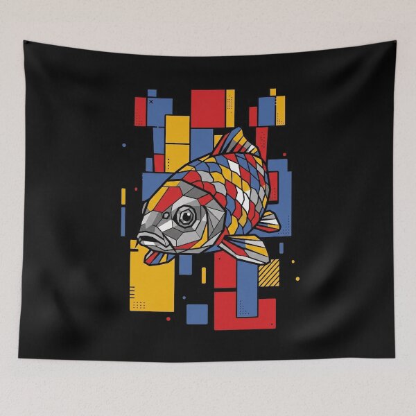 Item preview, Funny Koi Colorful Blocks Geometric Art Boys Girls Kids designed and sold by FurryHavenPH.