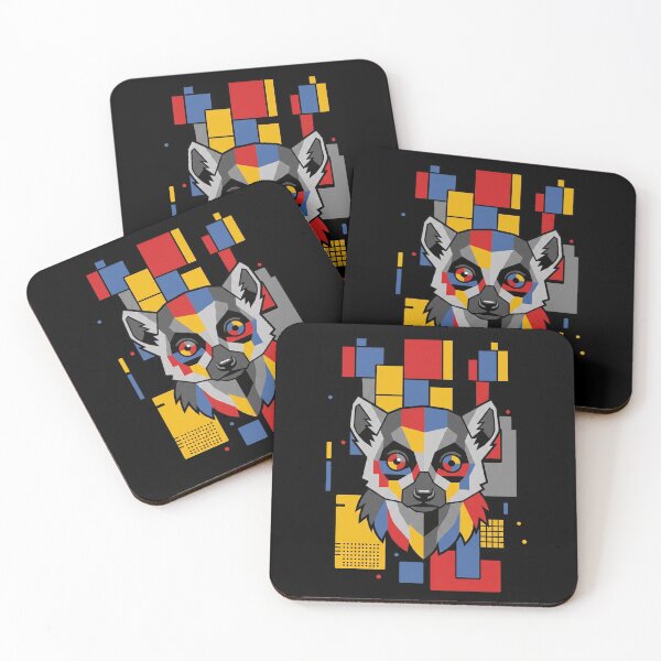 Item preview, Funny Lemur Colorful Blocks Geometric Art Boys Girls Kids designed and sold by FurryHavenPH.