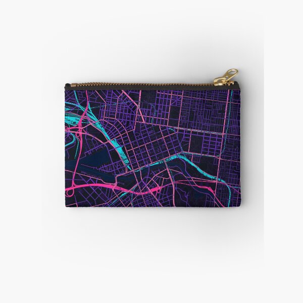 Item preview, Melbourne Neon Street Map Poster, Purple Blue Australia Wall Art designed and sold by LASTIQUE-dd.