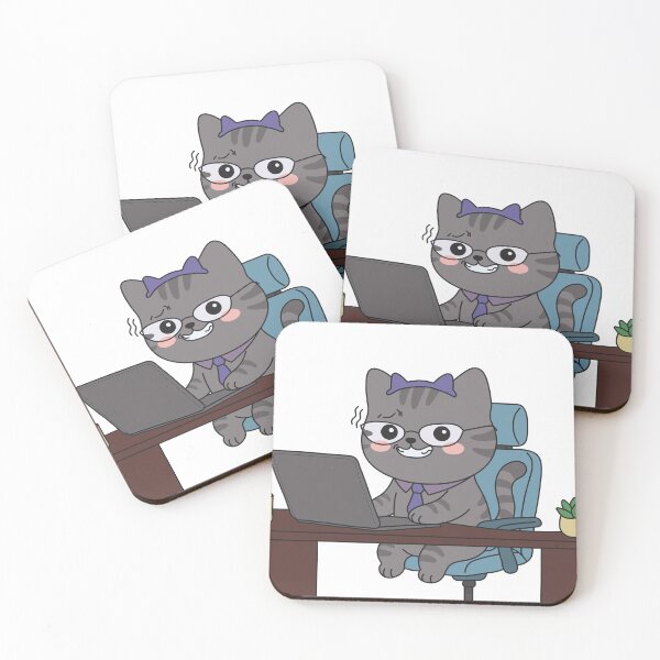 Item preview, Stressed Office Cat | Sarcastic Work From Home Sticker designed and sold by Chonkibao.