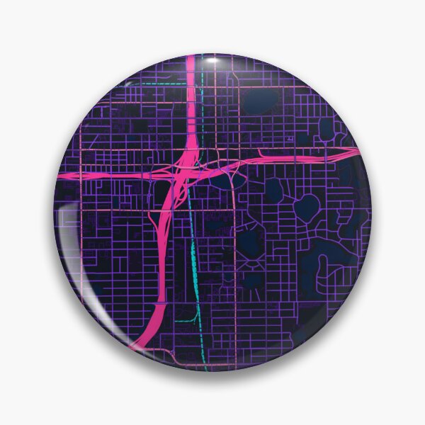 Item preview, Orlando Neon Street Map Poster, Purple Blue Florida Wall Art designed and sold by LASTIQUE-dd.